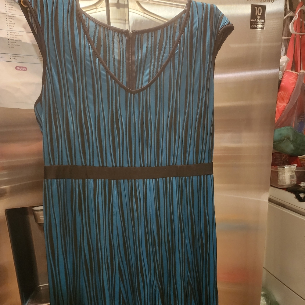 Greenish/teal and black dress size 16